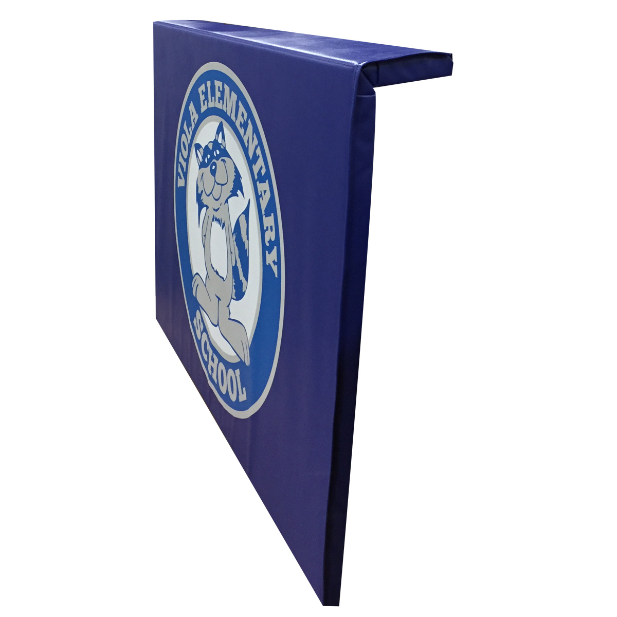 side view of top-return stage padding for school auditorium