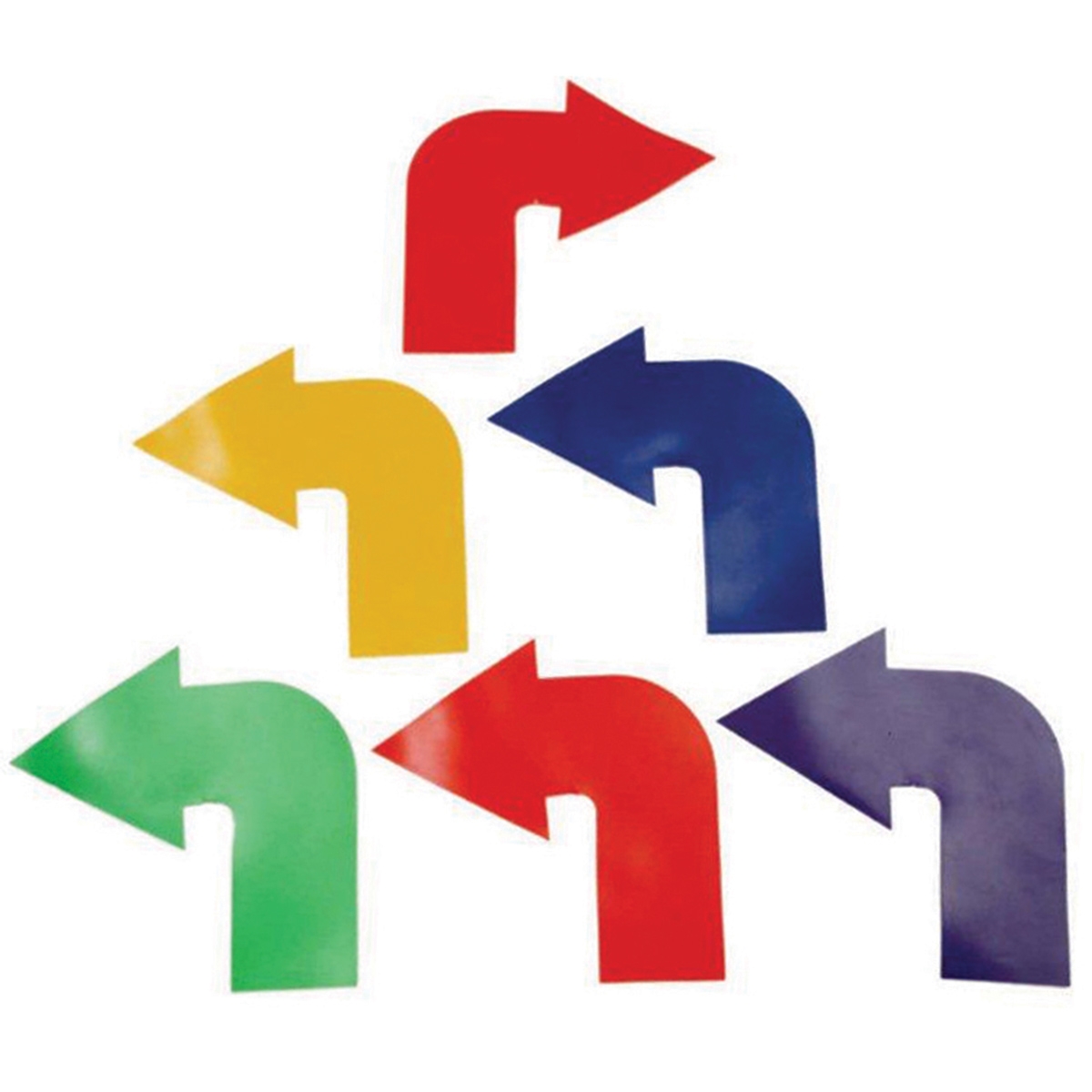 colorful curved arrow floor spot marker set