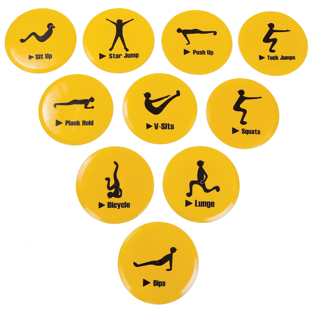 10 yellow exercise circuit spot markers set | mancino mats