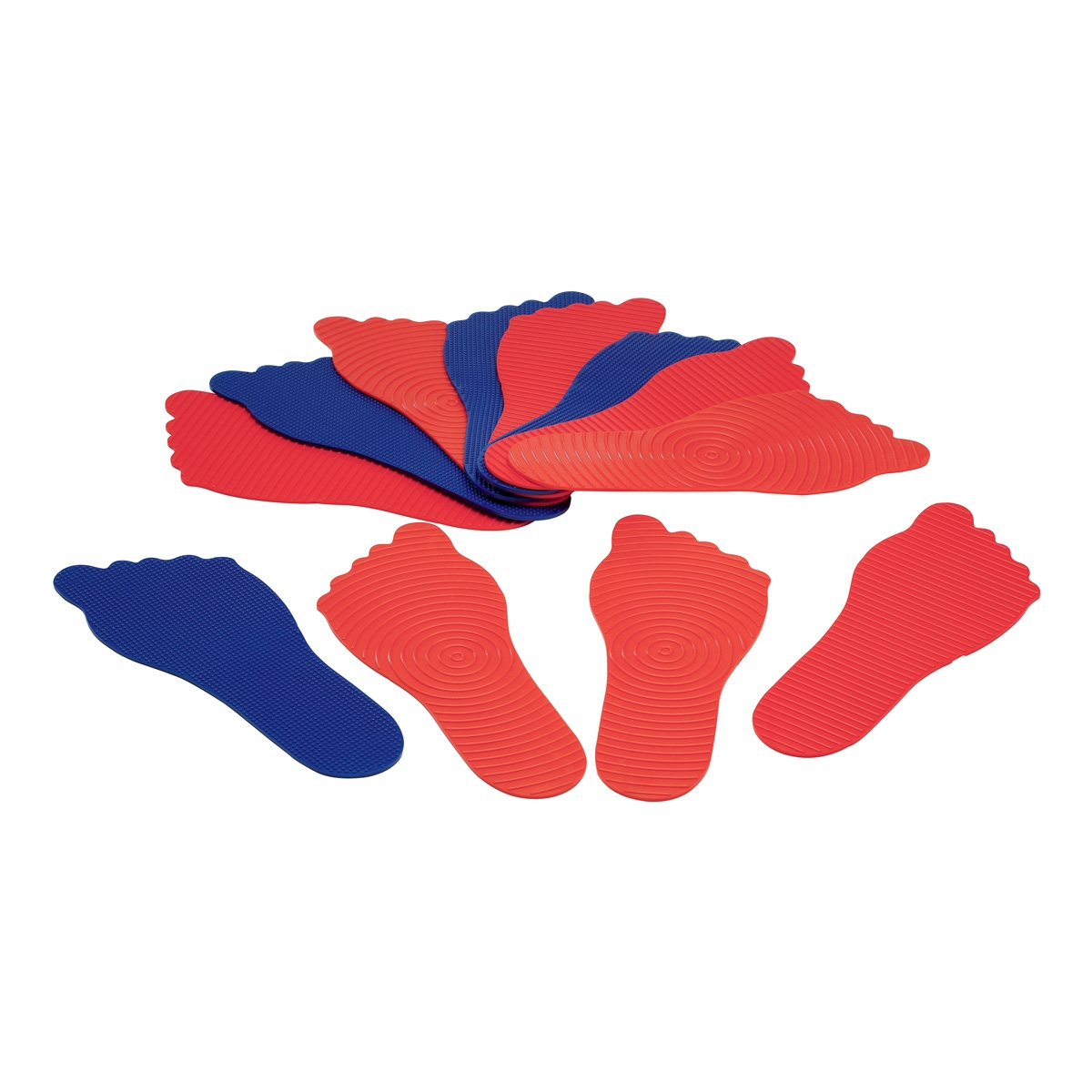 feet placement floor markers in red blue green