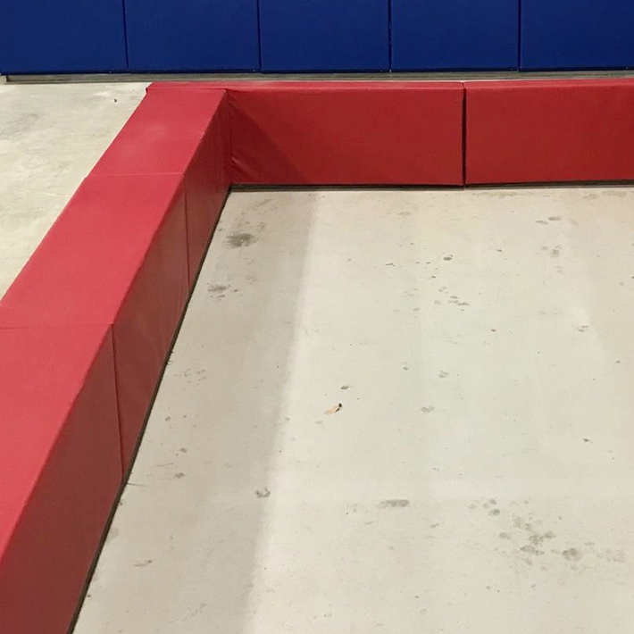 cheer pit edge red padding - mancino mats