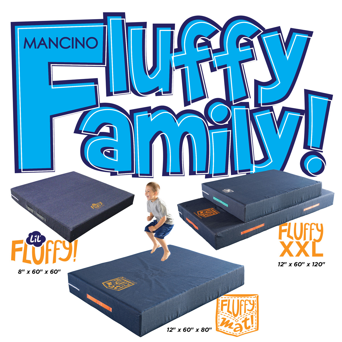 different sizes of mancino fluffy mats
