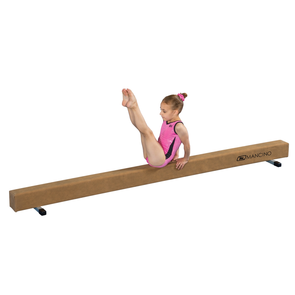 K-Roo Sports 4' Sectional Floor Balance Beam - Soft Suede Surface, 4" Low Height For Gymnastics Training