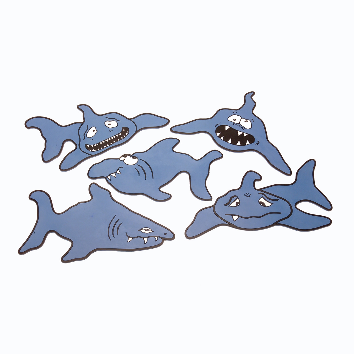 poly spot sharks set of 5 floor markers