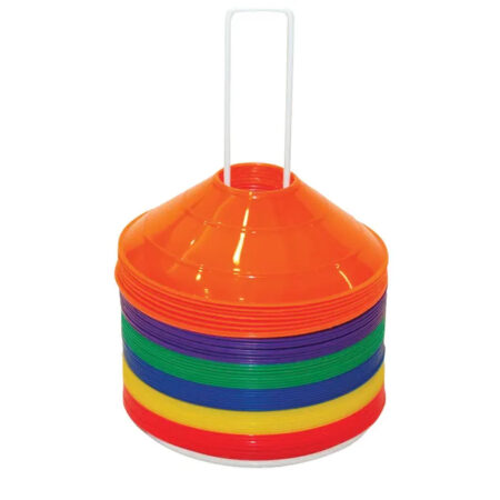SS-Half Cone Markers with Storage Rack, 9 x 2 Inches, Set of 48