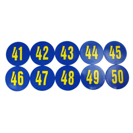 SS-Poly Enterprises Numbered 41 to 50 Spots, 9 Inches, Poly Molded Vinyl, Blue, Set of 10