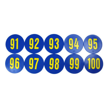 SS-Poly Enterprises Numbered 91 to 100 Spots, 9 Inches, Poly Molded Vinyl, Blue, Set of 10