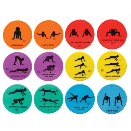 SS-Strength Spots, 10 Inches, Assorted Colors and Exercises, Set of 12